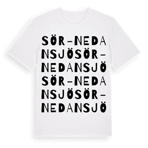Sör-Nedansjö ordlek t-shirt – ekologisk bomull t-shirt från Pinshirt
