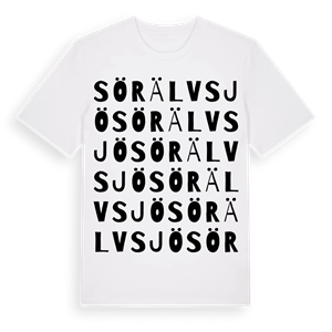 Sörälvsjö ordlek t-shirt – ekologisk bomull t-shirt från Pinshirt