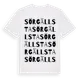 White t-shirt med Sörgällsta ordlek t-shirt