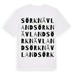 Sörknävland ordlek t-shirt – ekologisk bomull t-shirt från Pinshirt