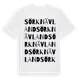 White t-shirt med Sörknävland ordlek t-shirt
