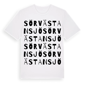 Sörvästansjö ordlek t-shirt – ekologisk bomull t-shirt från Pinshirt