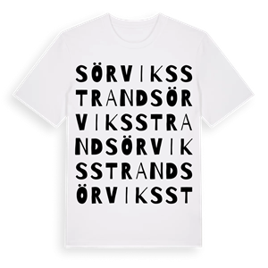 Sörviksstrand ordlek t-shirt – ekologisk bomull t-shirt från Pinshirt