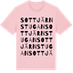 Pink Cotton t-shirt med Sottjärnstugan ordlek t-shirt