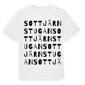 Sottjärnstugan ordlek t-shirt – ekologisk bomull t-shirt från Pinshirt