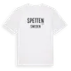 White t-shirt med Spetten i Sverige t-shirt