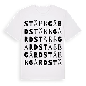 Stäbbgård ordlek t-shirt – ekologisk bomull t-shirt från Pinshirt
