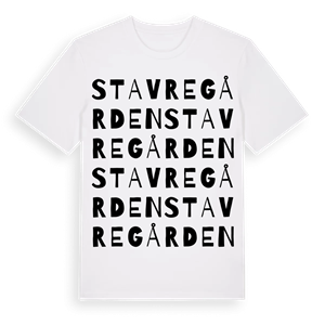 Stavregården ordlek t-shirt – ekologisk bomull t-shirt från Pinshirt