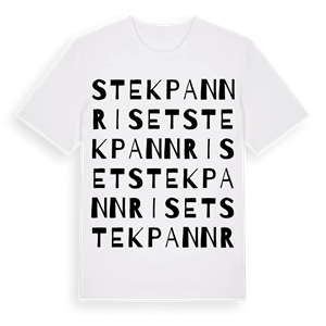 Stekpannriset ordlek t-shirt – ekologisk bomull t-shirt från Pinshirt