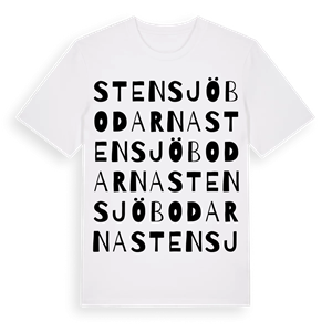 Stensjöbodarna ordlek t-shirt – ekologisk bomull t-shirt från Pinshirt