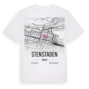 Stenstaden karta t-shirt – ekologisk bomull t-shirt från Pinshirt