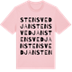 Pink Cotton t-shirt med Stensvedjan ordlek t-shirt