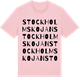 Pink Cotton t-shirt med Stockholmskojan ordlek t-shirt