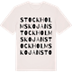 Vintage White t-shirt med Stockholmskojan ordlek t-shirt
