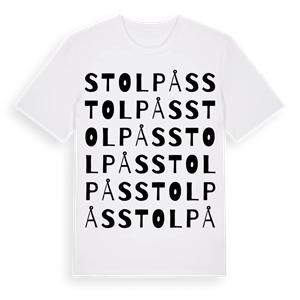 Stolpås ordlek t-shirt – ekologisk bomull t-shirt från Pinshirt