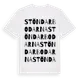 White t-shirt med Stöndarbodarna ordlek t-shirt