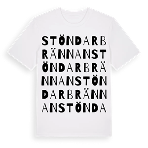 Stöndarbrännan ordlek t-shirt – ekologisk bomull t-shirt från Pinshirt