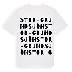 Stor-Grundsjön ordlek t-shirt – ekologisk bomull t-shirt från Pinshirt