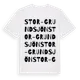 White t-shirt med Stor-Grundsjön ordlek t-shirt