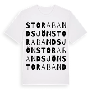 Stora Bandsjön ordlek t-shirt – ekologisk bomull t-shirt från Pinshirt
