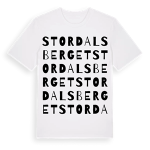 Stordalsberget ordlek t-shirt – ekologisk bomull t-shirt från Pinshirt
