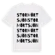 White t-shirt med Stormörtsjön ordlek t-shirt