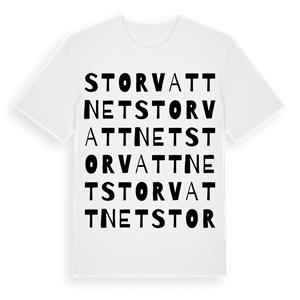 Storvattnet ordlek t-shirt – ekologisk bomull t-shirt från Pinshirt