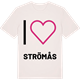 Vintage White t-shirt med Jag älskar Strömås t-shirt stort tryck