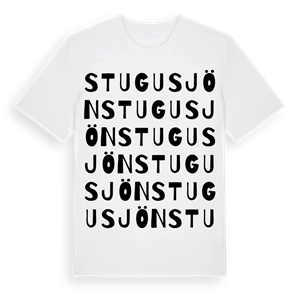Stugusjön ordlek t-shirt – ekologisk bomull t-shirt från Pinshirt