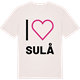 Vintage White t-shirt med Jag älskar Sulå t-shirt stort tryck