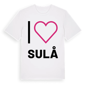 Jag älskar Sulå t-shirt stort tryck – ekologisk bomull t-shirt från Pinshirt