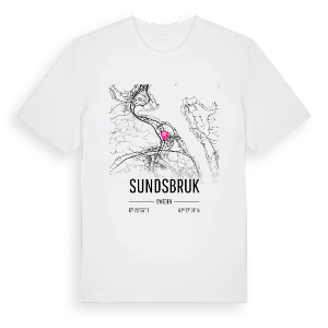 Sundsbruk karta t-shirt – ekologisk bomull t-shirt från Pinshirt
