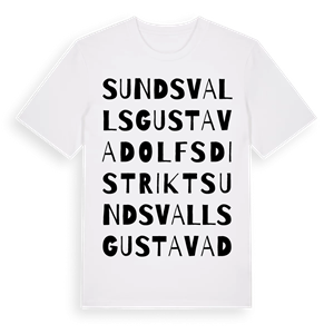 Sundsvalls Gustav Adolfs distrikt ordlek t-shirt – ekologisk bomull t-shirt från Pinshirt