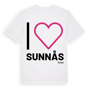 Jag älskar Sunnås t-shirt stort tryck – ekologisk bomull t-shirt från Pinshirt