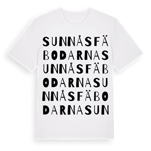 Sunnåsfäbodarna ordlek t-shirt – ekologisk bomull t-shirt från Pinshirt