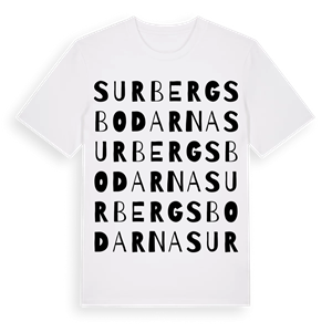 Surbergsbodarna ordlek t-shirt – ekologisk bomull t-shirt från Pinshirt