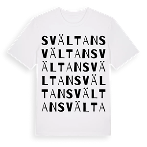 Svältan ordlek t-shirt – ekologisk bomull t-shirt från Pinshirt