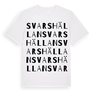 Svarshällan ordlek t-shirt – ekologisk bomull t-shirt från Pinshirt