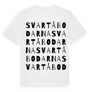 Svartåbodarna ordlek t-shirt – ekologisk bomull t-shirt från Pinshirt