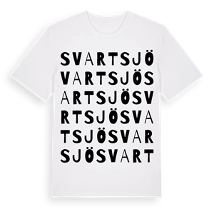Svartsjö ordlek t-shirt – ekologisk bomull t-shirt från Pinshirt