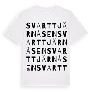 Svarttjärnåsen ordlek t-shirt – ekologisk bomull t-shirt från Pinshirt