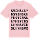 Pink Cotton t-shirt med Svenskbyn ordlek t-shirt