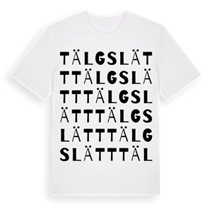 Tälgslätt ordlek t-shirt – ekologisk bomull t-shirt från Pinshirt