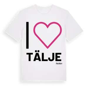 Jag älskar Tälje t-shirt stort tryck – ekologisk bomull t-shirt från Pinshirt