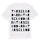White t-shirt med Tarselbodarna ordlek t-shirt
