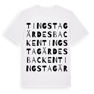 Tingstagärdesbacken ordlek t-shirt – ekologisk bomull t-shirt från Pinshirt