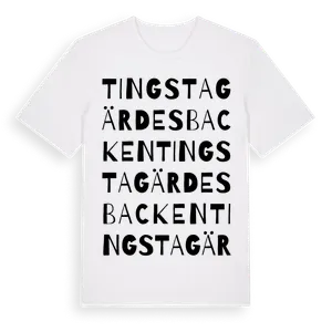 Tingstagärdesbacken ordlek t-shirt – ekologisk bomull t-shirt från Pinshirt
