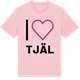 Pink Cotton t-shirt med Jag älskar Tjäl t-shirt stort tryck