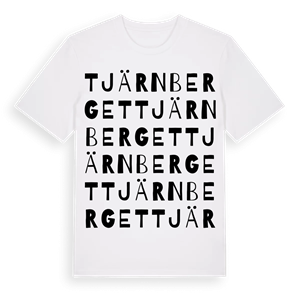 Tjärnberget ordlek t-shirt – ekologisk bomull t-shirt från Pinshirt