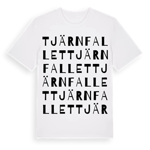 Tjärnfallet ordlek t-shirt – ekologisk bomull t-shirt från Pinshirt
